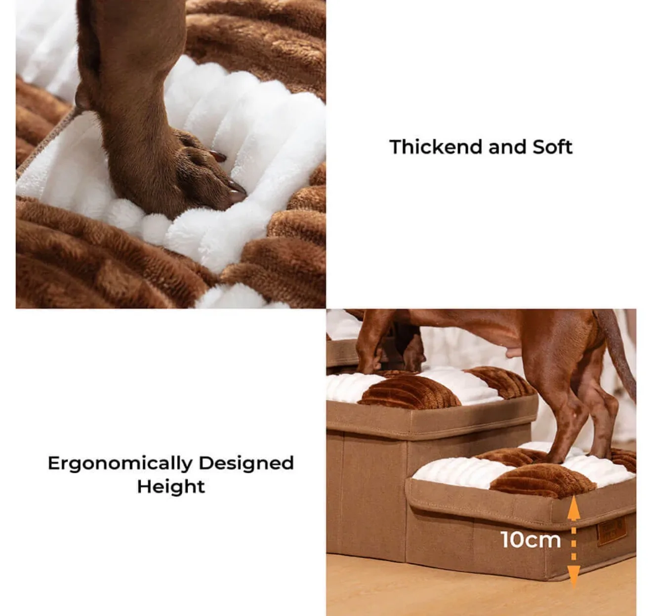 Close-up of the thick, soft hand-filled step cushion